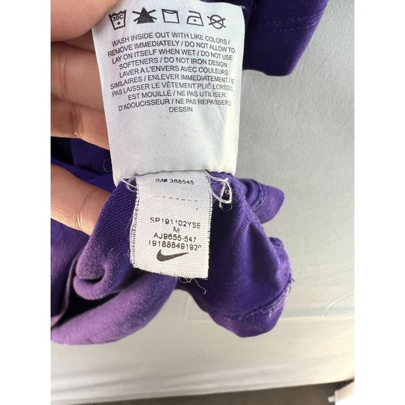 Nike Purple Just Do It Dri-Fit Retro Basketball T-Shirt Short Sleeve Men Medium - Picture 5 of 7